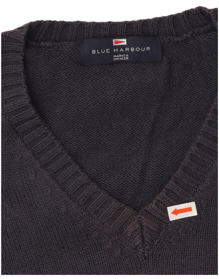 Pulover Marks & Spencer pentru bărbați, Blue Harbour, cu decolteu în V, mediu bleumarin