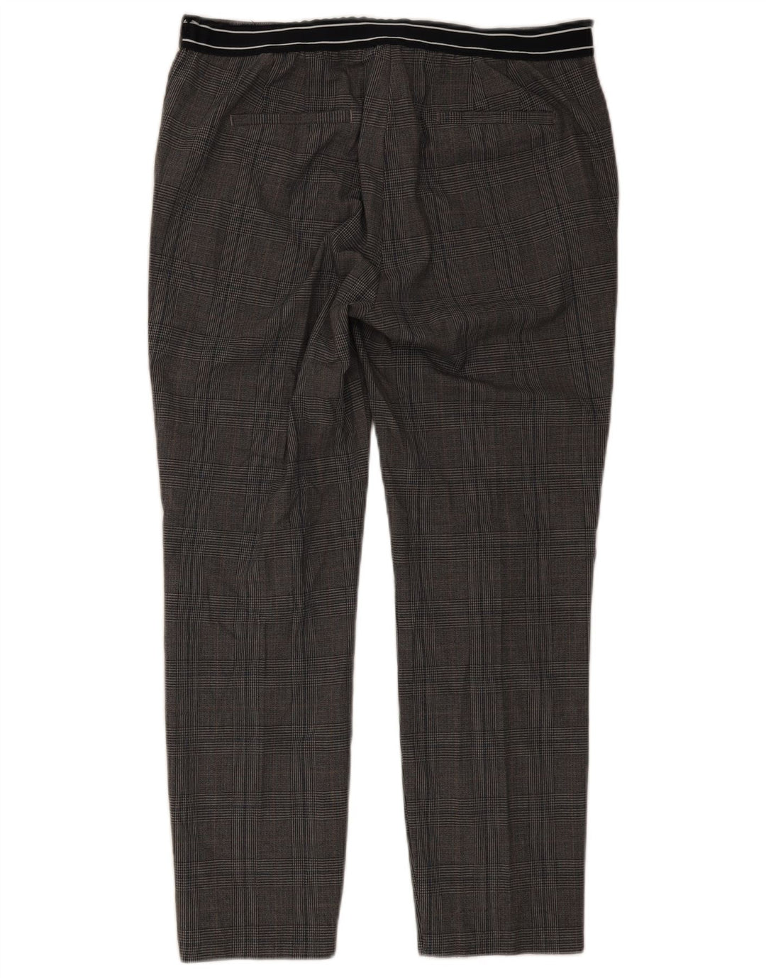 Pantaloni chino slim pentru femei Zara XL W32 L27 poliester cu carouri gri