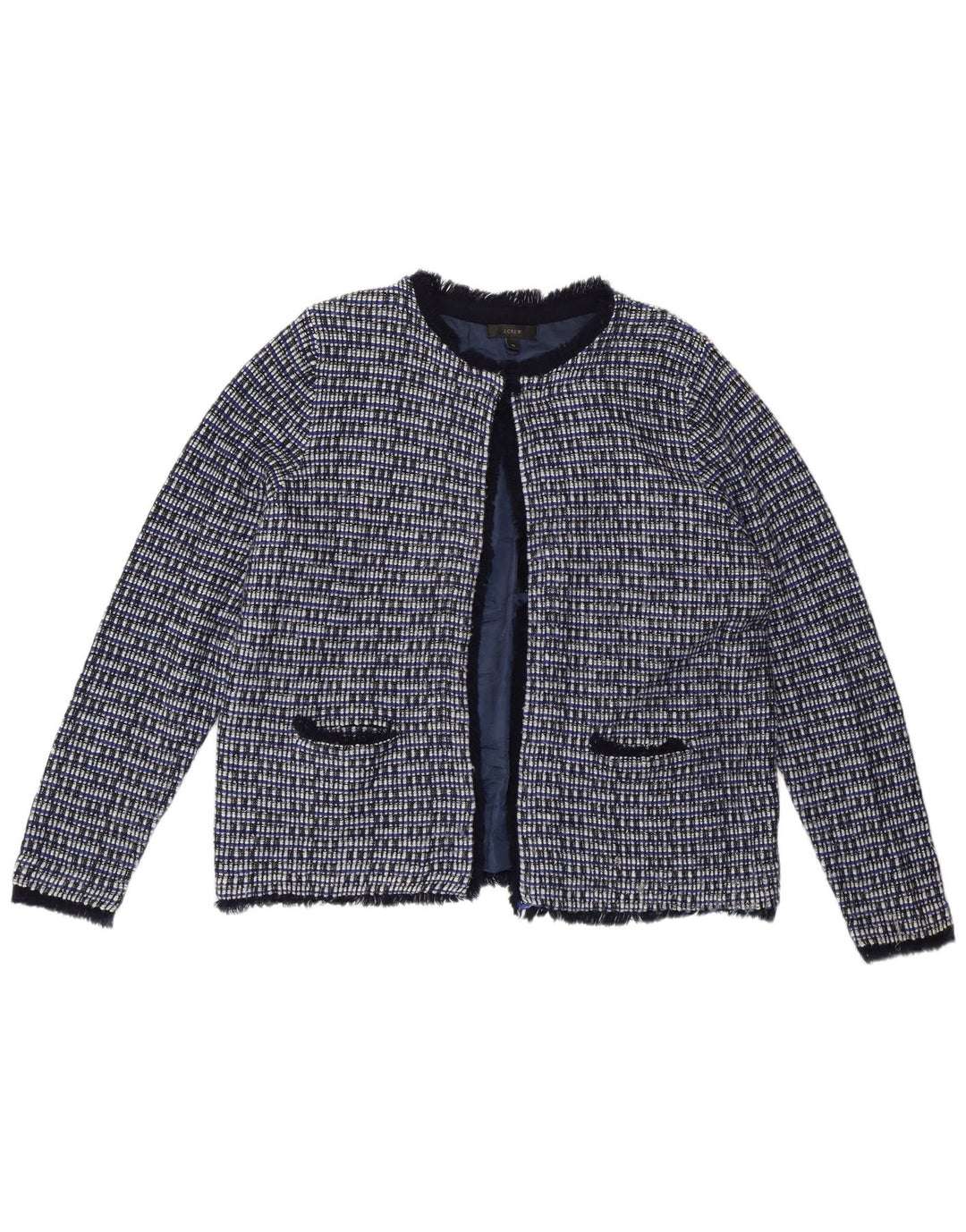 Jachetă Blazer pentru femei J. Crew UK 18 XL Blue Check Wool