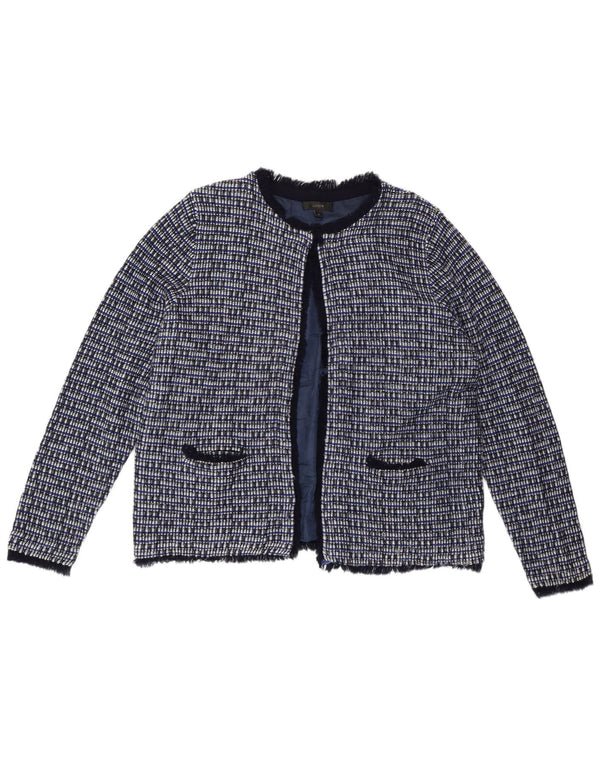 Jachetă Blazer pentru femei J. Crew UK 18 XL Blue Check Wool
