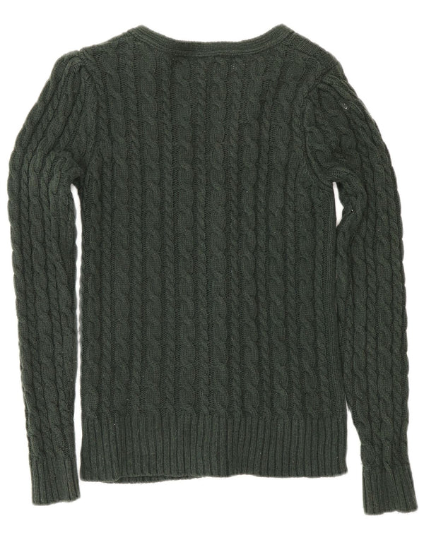 Pulover cardigan pentru femei Zara UK 12, bumbac verde mediu