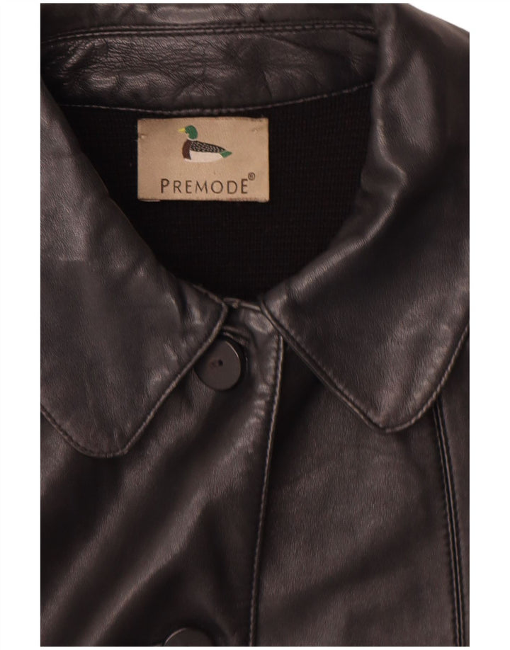 Jachetă de piele Premode pentru femei UK 12 Medium Black Leather
