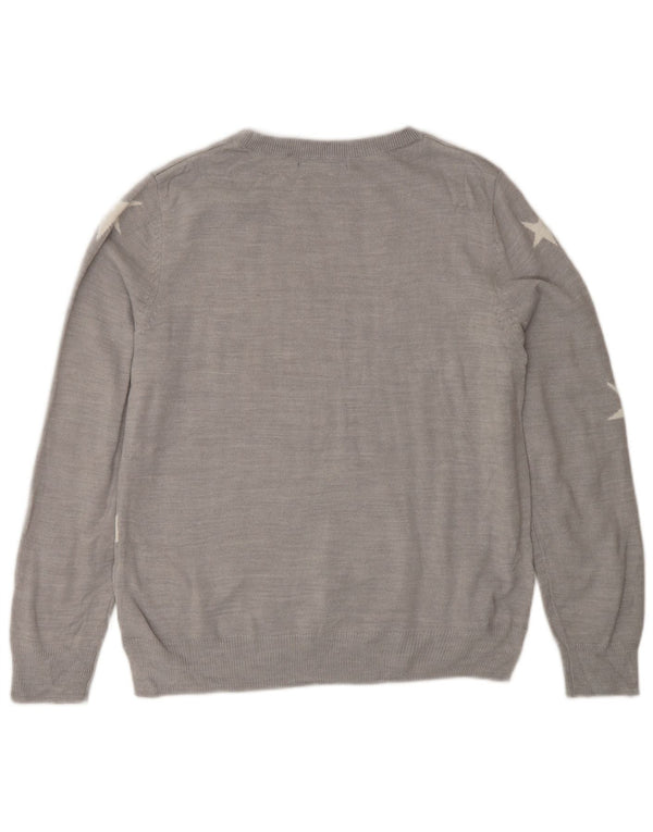 Pulover pentru femei Marks & Spencer cu decolteu rotund cu grafică, UK 12, gri mediu