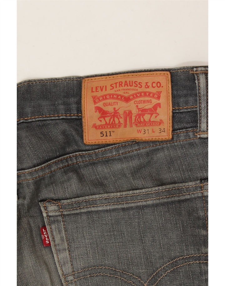 LEVI'S Mens 511 Slim Jeans W31 L34 Grey Cotton Vintage Levi's and Second-Hand Levi's from Messina Hembry 