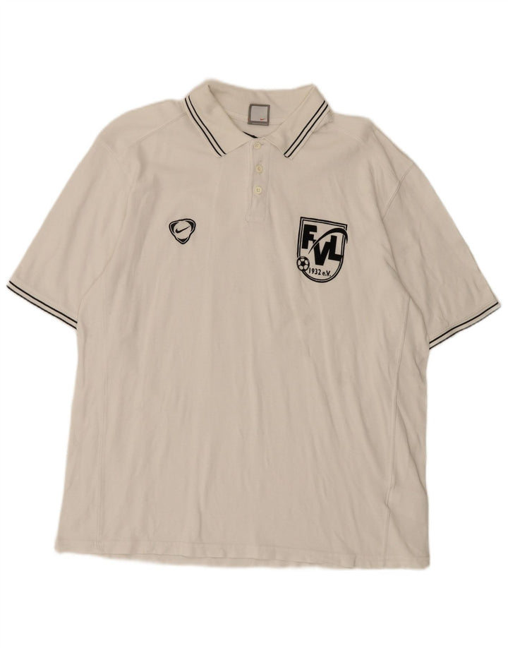 Tricou polo grafic pentru bărbați Nike XL, bumbac alb