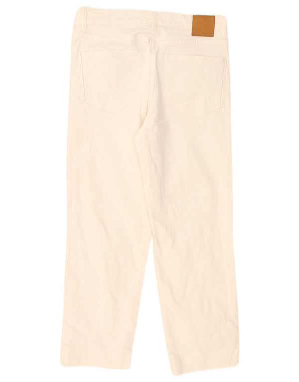 Massimo Dutti Blugi Cropped Femei EU 40 Medium W30 L24 Alb