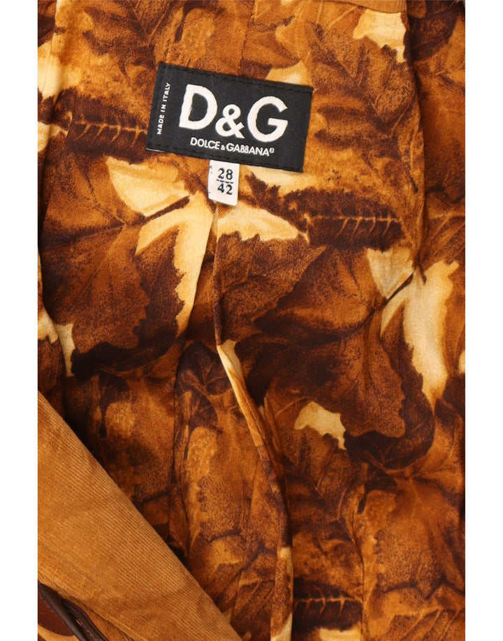 Palton de velur din velur cu glugă pentru femei Dolce & Gabbana IT 42 Maro Mediu