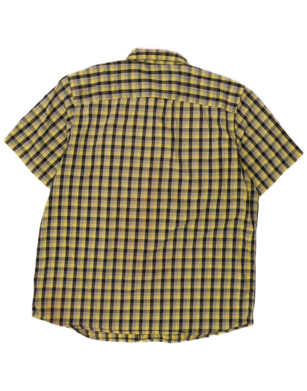 Cămașă Wrangler pentru bărbați, cu mânecă scurtă, în formă regulată, XL, bumbac vichy galben