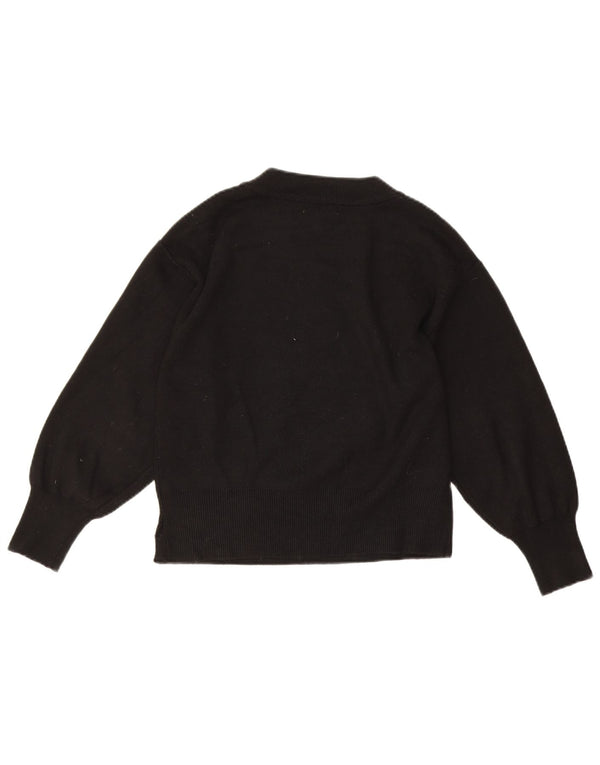 Pulover cu pulover grafic Topshop pentru femei UK 6 XS negru acrilic