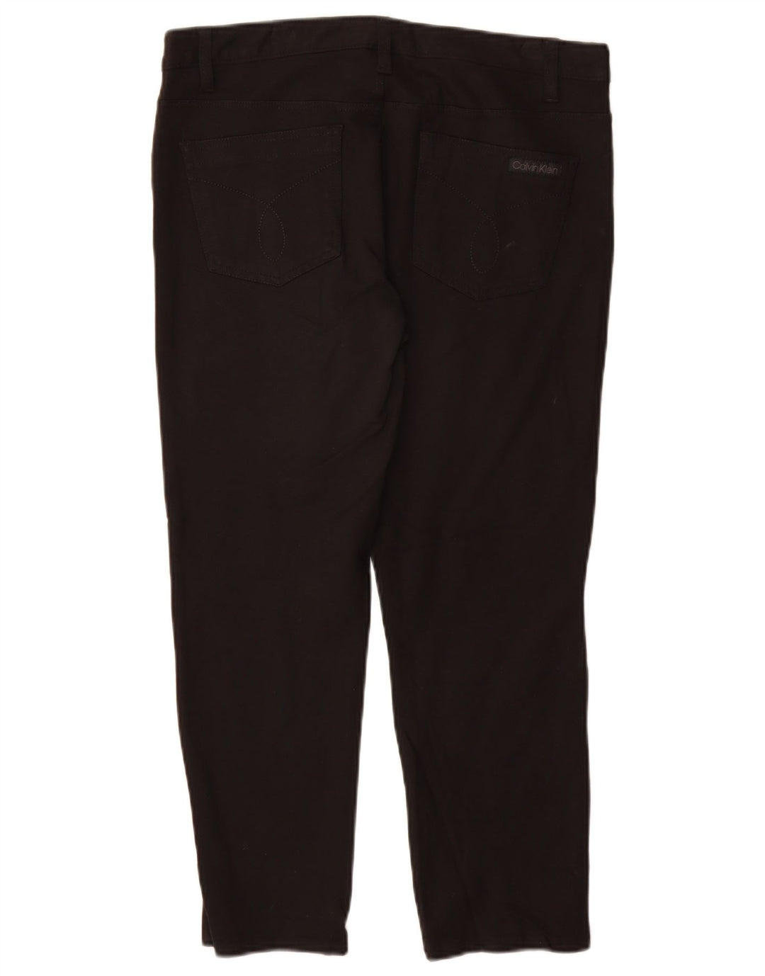 CALVIN KLEIN Pantaloni casual subțiri pentru femei US 12 Large W30 L26 Negru viscoză