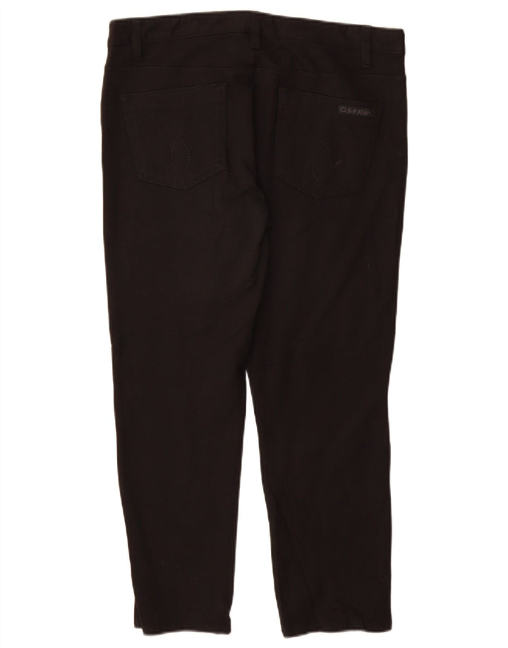 CALVIN KLEIN Pantaloni casual subțiri pentru femei US 12 Large W30 L26 Negru viscoză