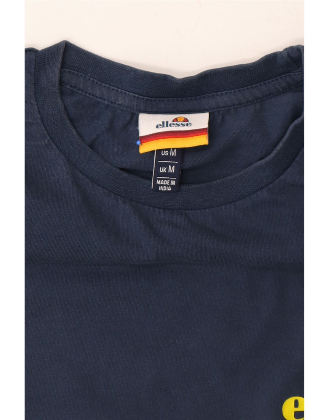 ELLESSE Mens Graphic T-Shirt Top Medium Navy Blue Cotton Vintage Ellesse and Second-Hand Ellesse from Messina Hembry 