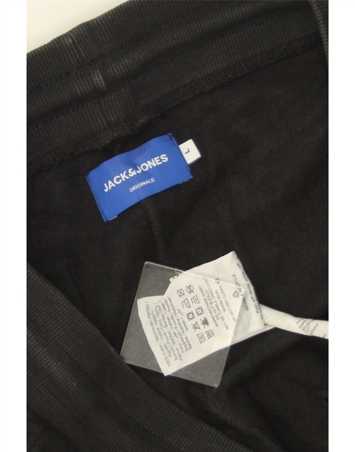 JACK & JONES Pantaloni de trening grafic pentru bărbați Pantaloni de jogging, mari, negru, bumbac