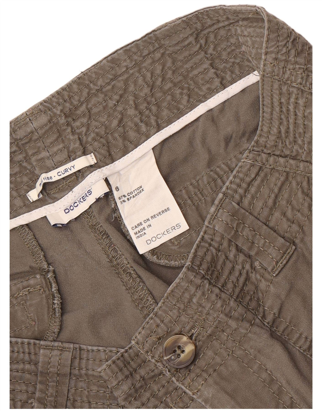 Pantaloni scurti chino cu talie medie Dockers pentru femei US 8 Medium W32 bumbac gri
