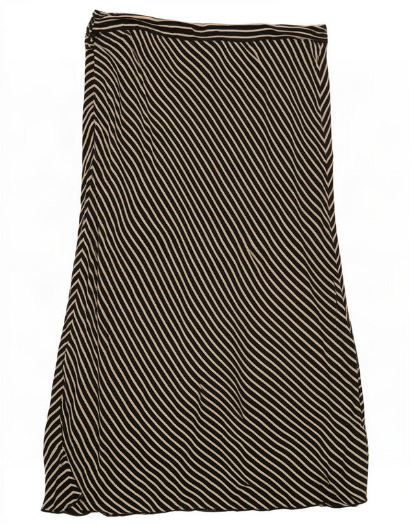 Fusta midi cu talie înaltă pentru femei Luisa Spagnoli IT 46 Large W30 Black Pinstripe