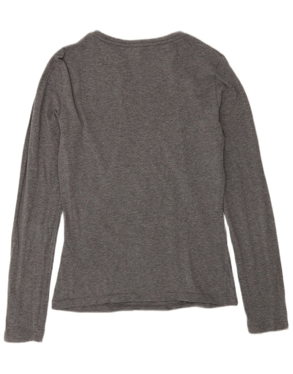 Armani Jeans Top grafic pentru femei cu mânecă lungă UK 12 bumbac gri mediu