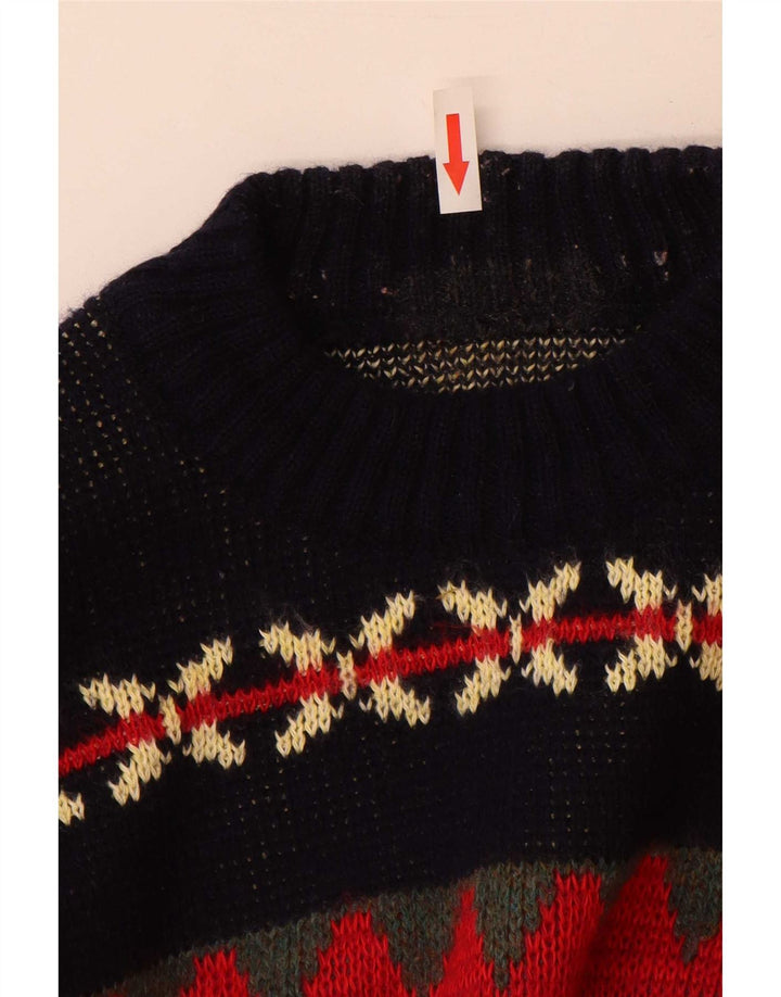 Pulover Vintage pentru bărbați cu gâtul turnat, mare, multicolor, Fair Isle
