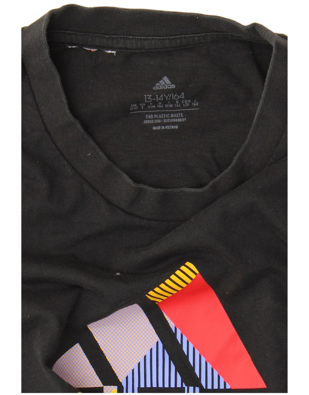 Tricou grafic Adidas pentru băieți Top 13-14 ani negru