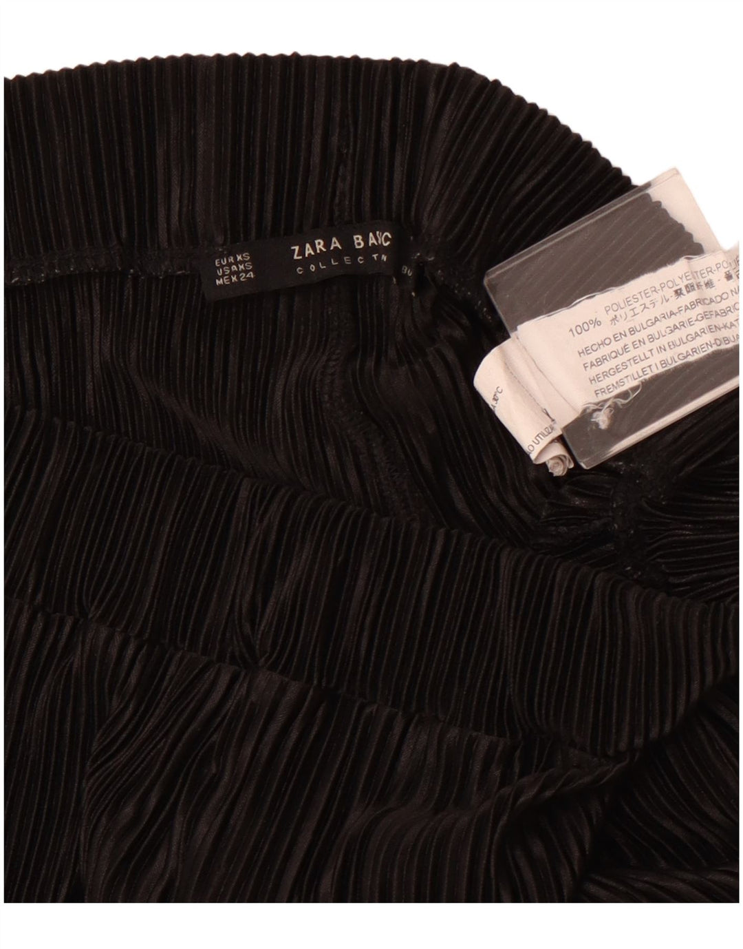 Pantaloni capri cu picioare largi ZARA pentru femei XS W24 L23 poliester negru