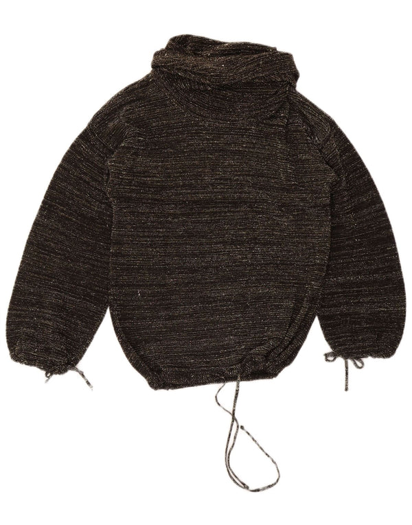 Pulover vintage pentru femei cu gât rulat EU 40 Medium Negru cu pete