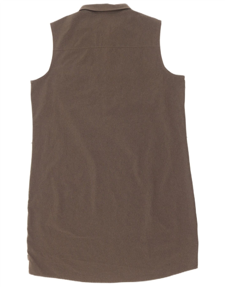 Rochie cămașă cu pulover fără mâneci pentru femei Eddie Bauer UK 18 XL poliester gri