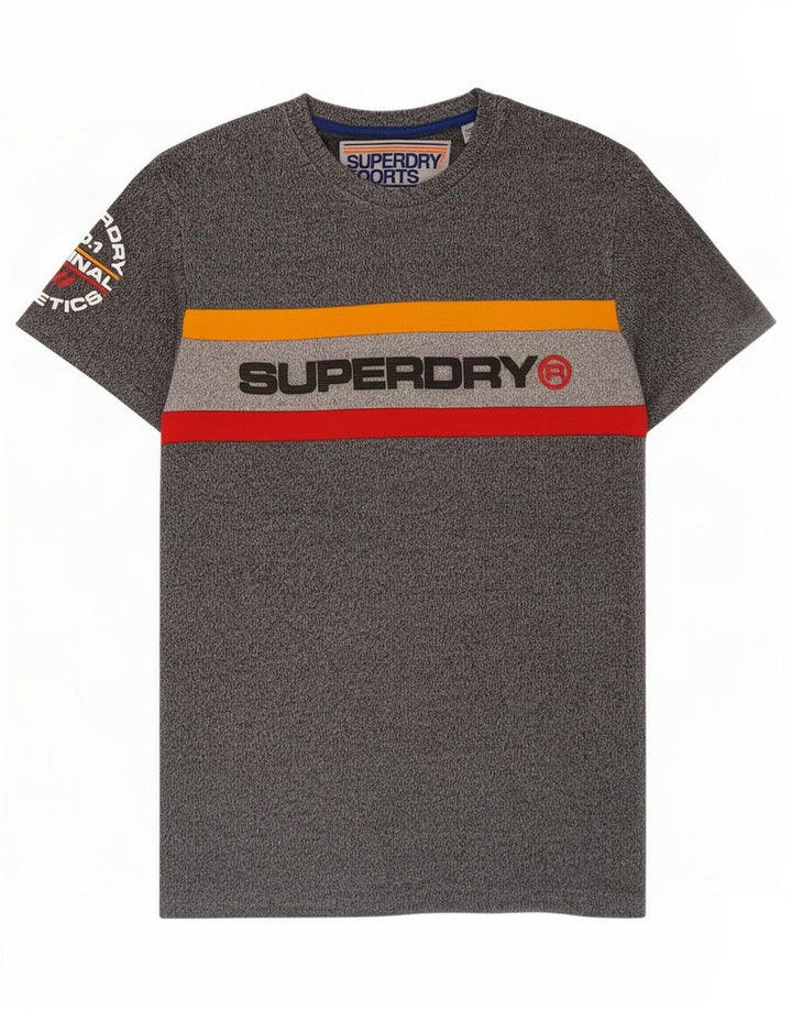 Tricou grafic pentru bărbați Superdry Top mare gri Colorblock