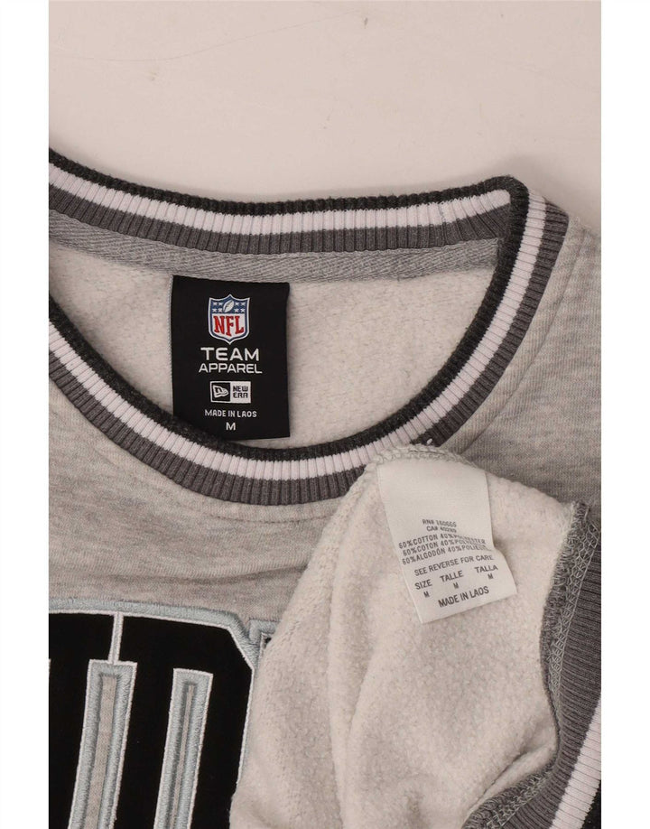 Pulover pentru bărbați New Era Raiders Graphic Pulover din bumbac cu dungi gri mediu