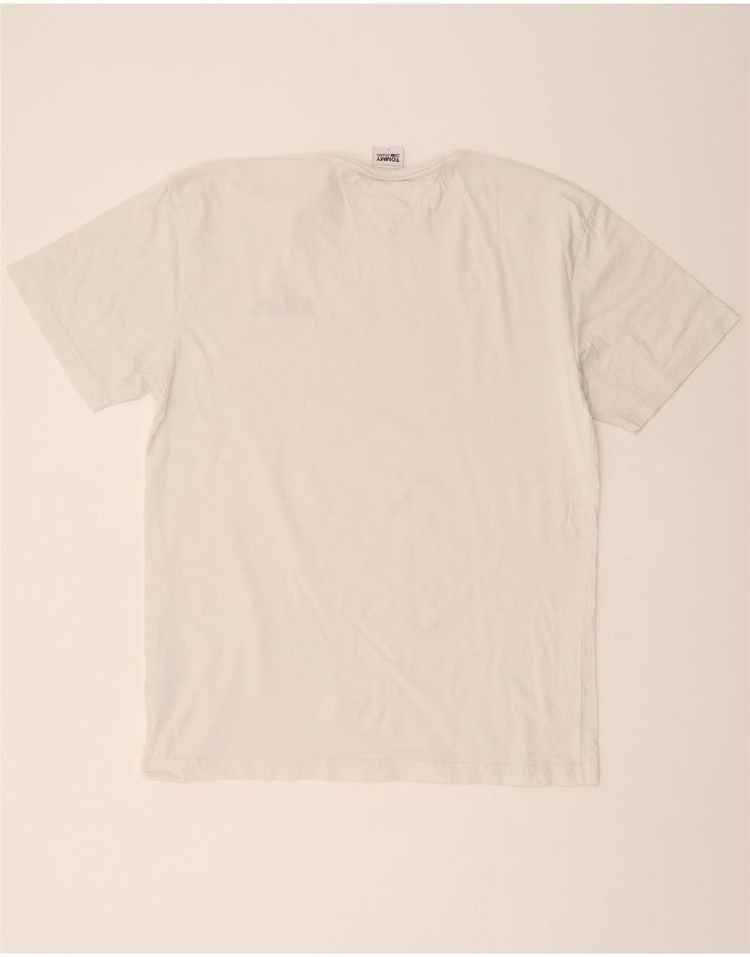 TOMMY HILFIGER Mens T-Shirt Top Large White Cotton Vintage Tommy Hilfiger and Second-Hand Tommy Hilfiger from Messina Hembry 