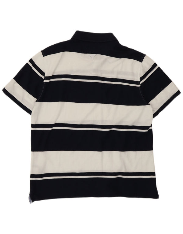 Cămașă polo pentru bărbați Tommy Hilfiger XL, bumbac cu dungi albastru bleumarin