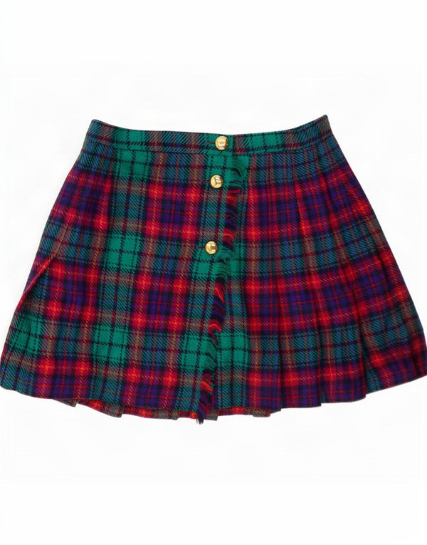 Fusta cu talie înaltă pentru femei vintage IT 46 Large W30, carouri multicolore