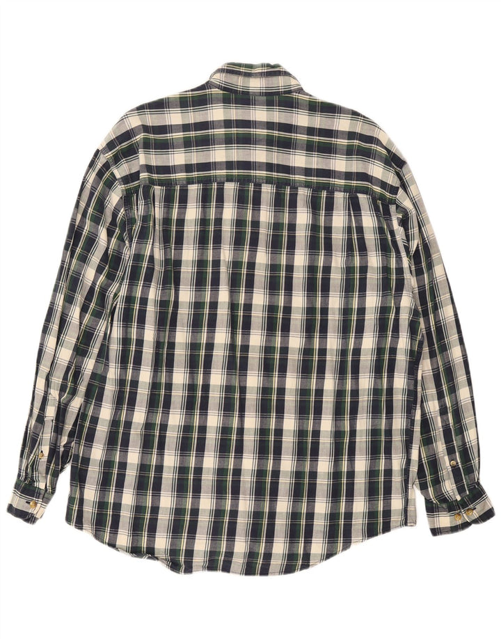 Cămașă de flanel pentru bărbați Eddie Bauer, bumbac cu carouri, albastru bleumarin mediu