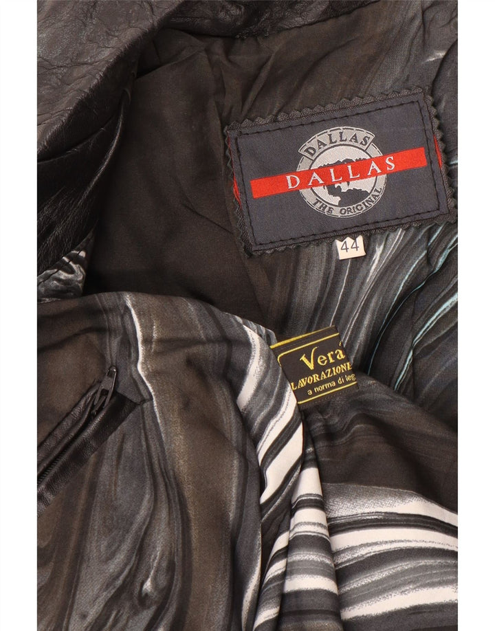 DALLAS Jachetă de piele cu fermoar pentru femei IT 44 Medium Black Leather