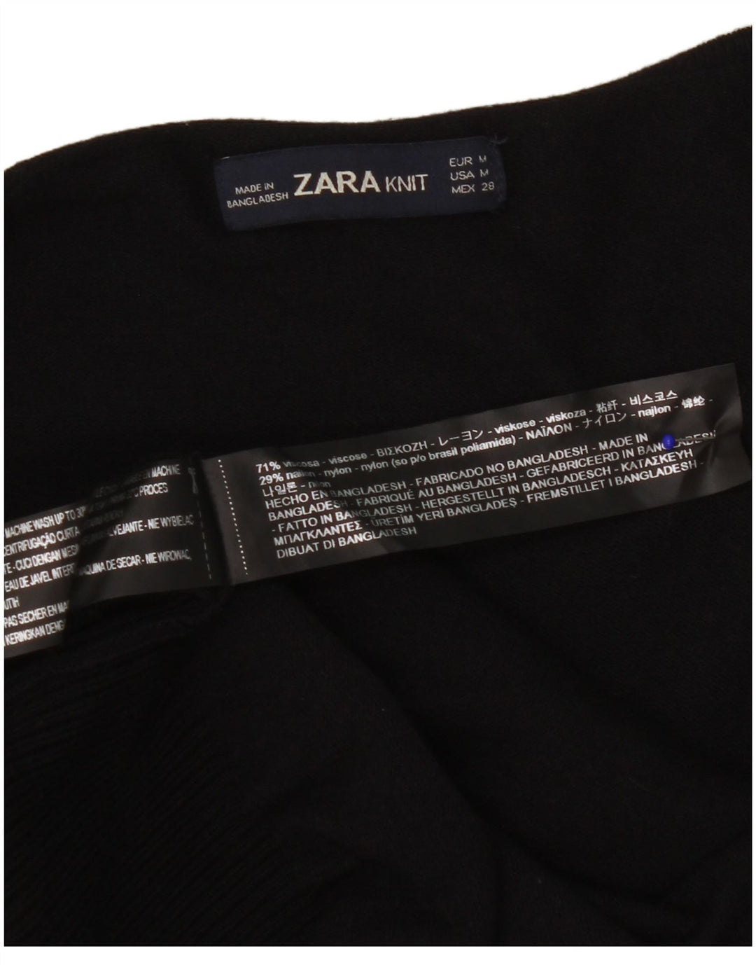 Pulover cardigan deschis pentru femei Zara UK 14 Medium Black Viscose