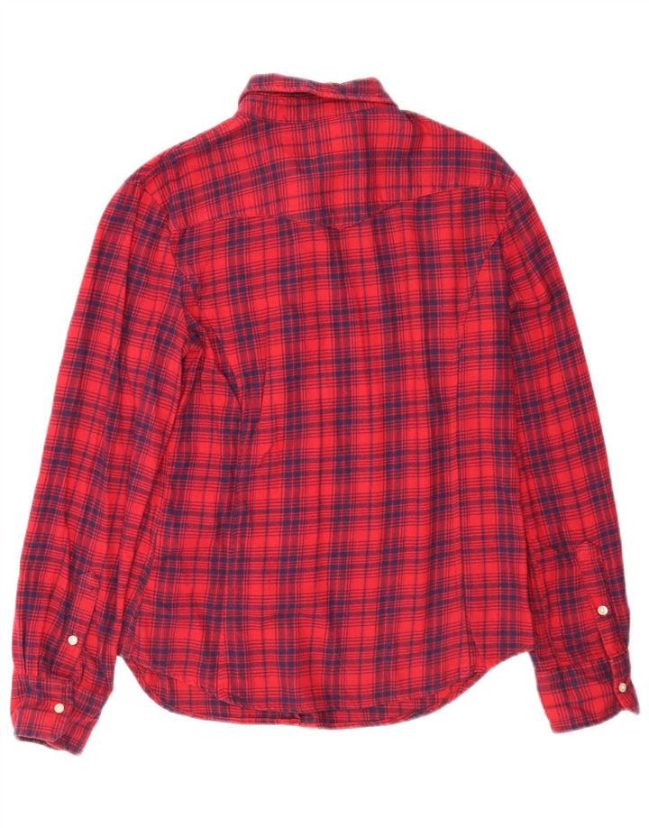Cămașă de flanel pentru femei Levi's UK 14, mare, roșu, din bumbac