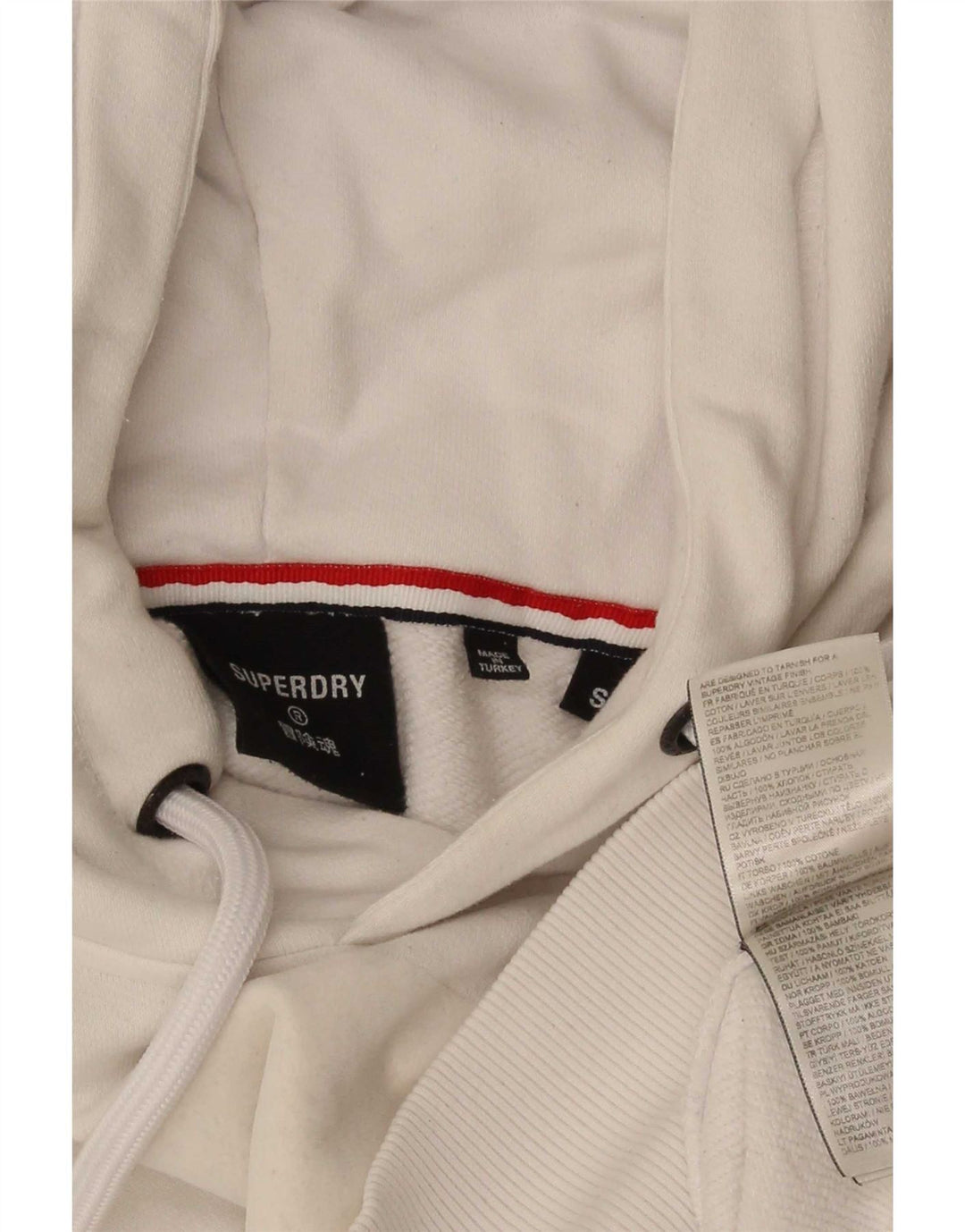 Pulover cu glugă grafic Superdry pentru bărbați, bumbac alb mic
