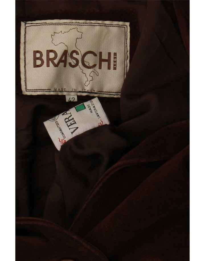 Jachetă Braschi Femei Oversize, Cu 4 Nasturi, De piele intoarsa, IT 42 Maro Mediu