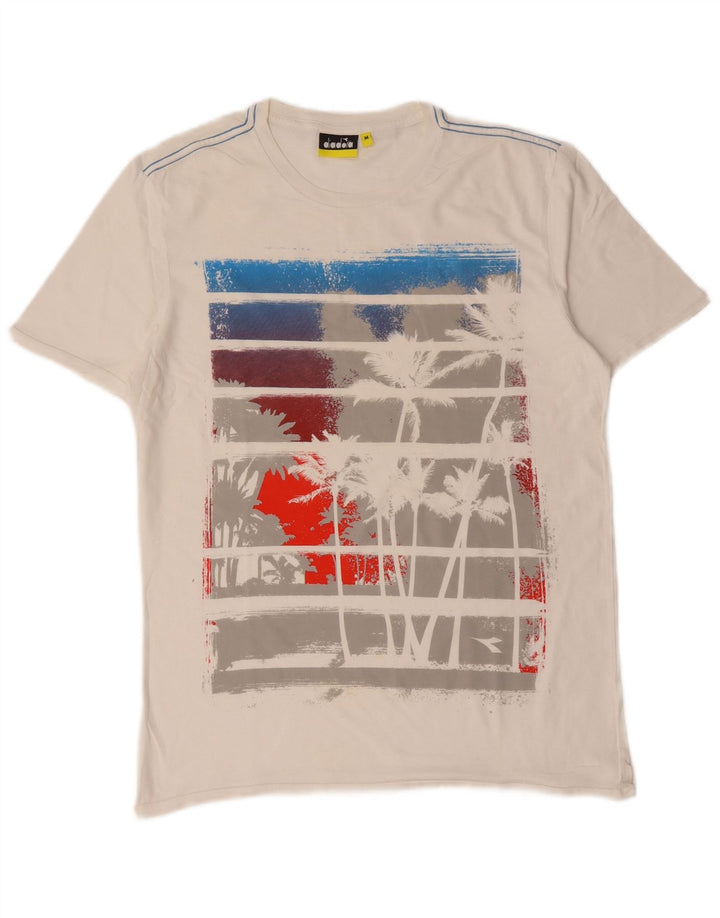 Tricou grafic Diadora pentru bărbați Top Medium Alb Bumbac