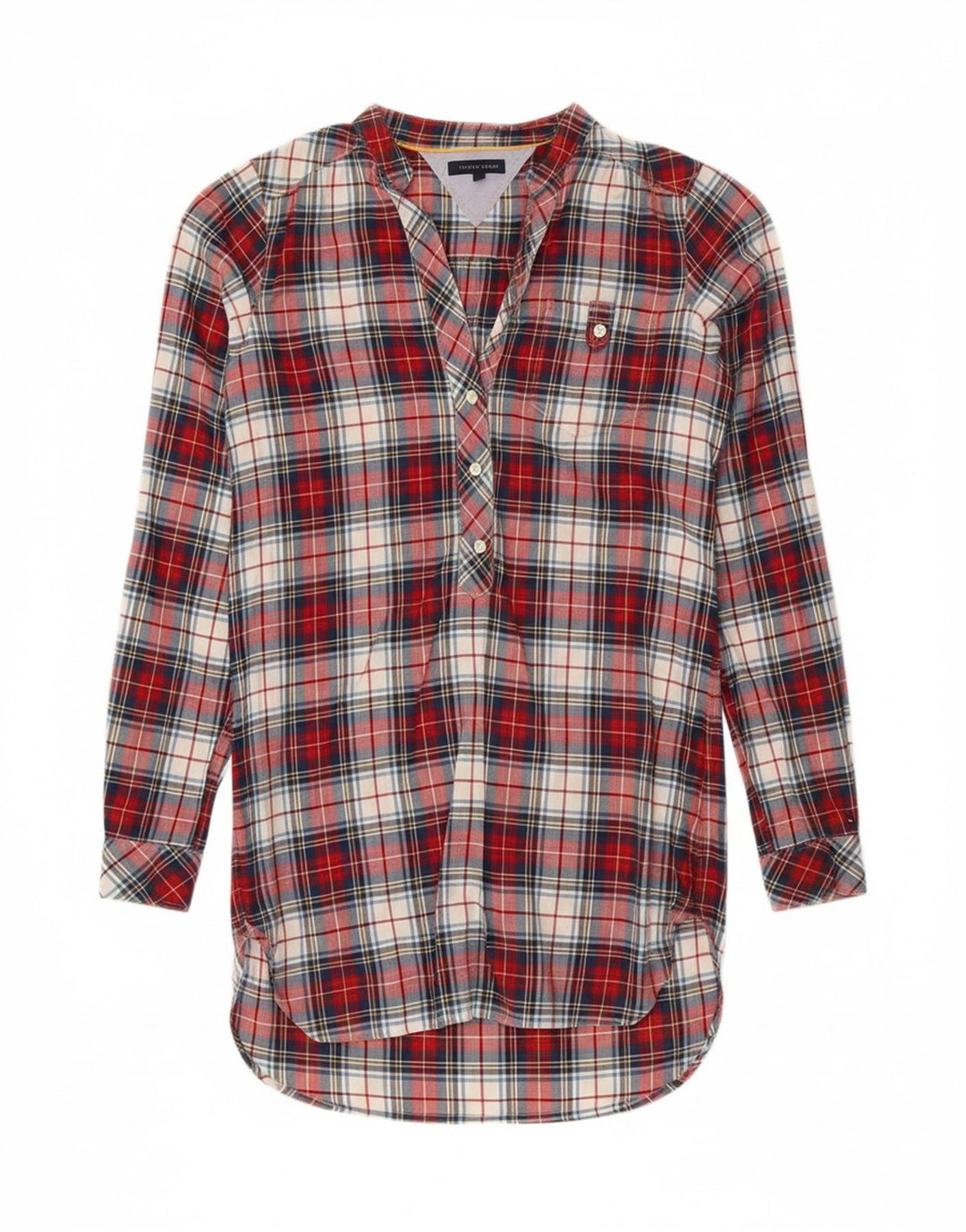 TOMMY HILFIGER Womens Pullover Shirt Dress US 8 Medium Red Check Cotton
