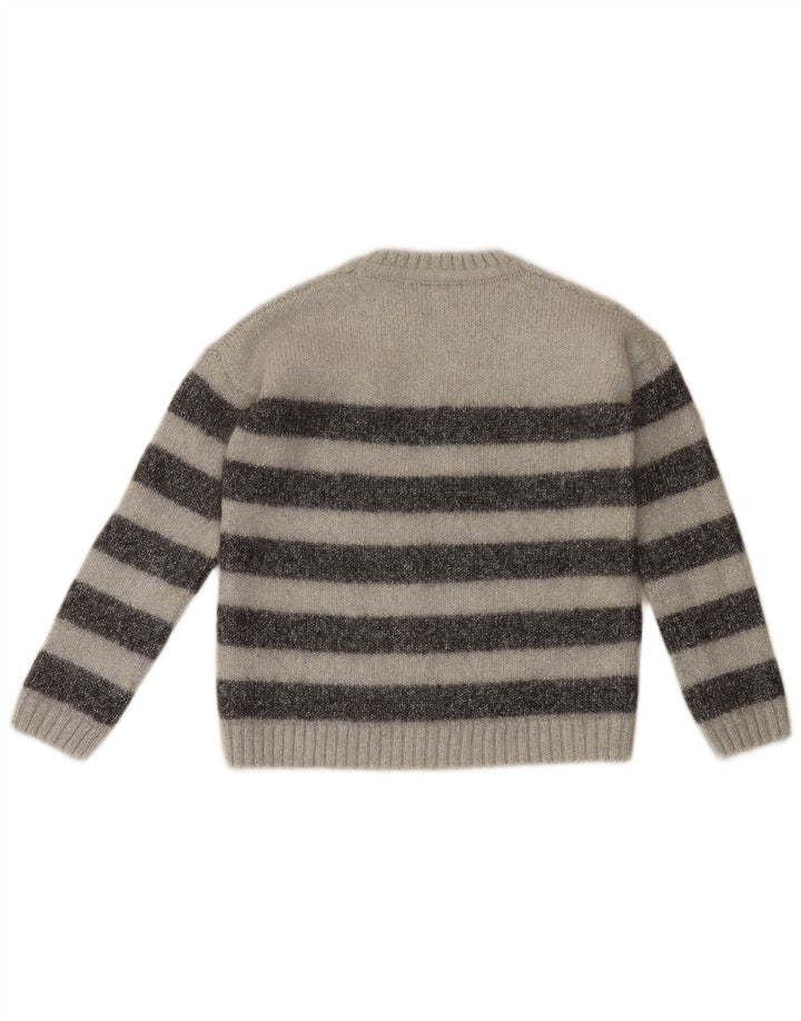 Pulover Tommy Hilfiger pentru damă, cu decolteu triplu, cu dungi, gri mediu, UK 12