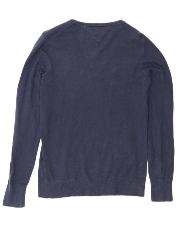 Pulover cu decolteu în V Tommy Hilfiger pentru femei UK 14, mare, bleumarin, bumbac
