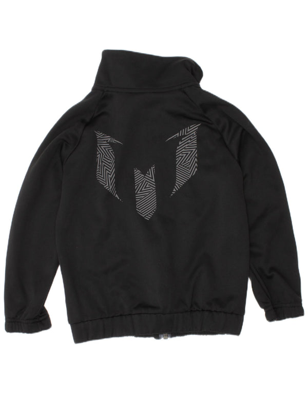 Jachetă de top pentru trening cu grafic pentru băieți Adidas 5-6 ani, neagră, geometrică