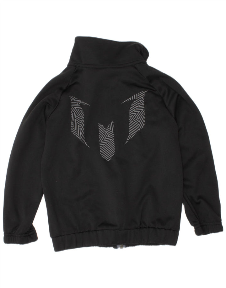 Jachetă de top pentru trening cu grafic pentru băieți Adidas 5-6 ani, neagră, geometrică