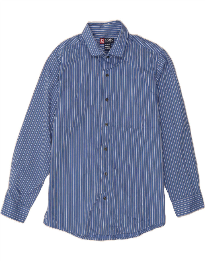 CHAPS Boys Shirt 14-15 Years Large Blue Pinstripe Cotton Vintage Chaps and Second-Hand Chaps from Messina Hembry 