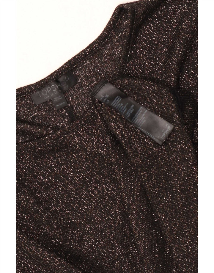 Tricou supradimensionat Topshop pentru femei Top UK 8 Small Black Flecked Poliester