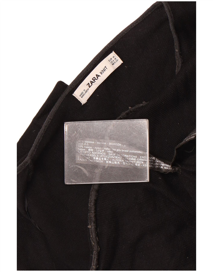 Pulover cardigan supradimensionat pentru femei Zara UK 14 Medium Black Viscose