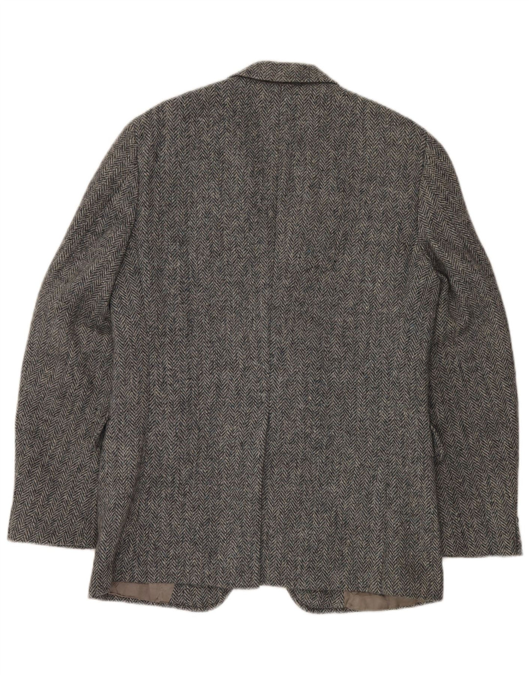 J.S.A. Jachetă pentru bărbați BANK, cu 2 nasturi, UK 38, lână în spină de pește, gri mediu