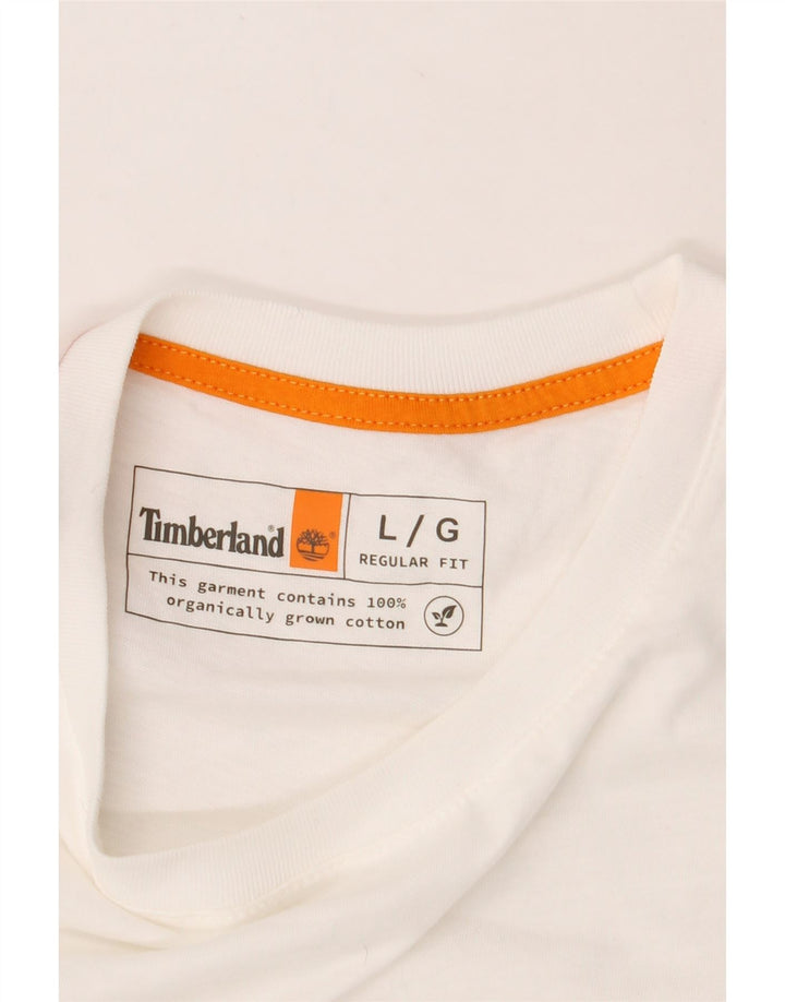 Tricou TIMBERLAND pentru bărbați, cu croiala normală. Top mare din bumbac alb