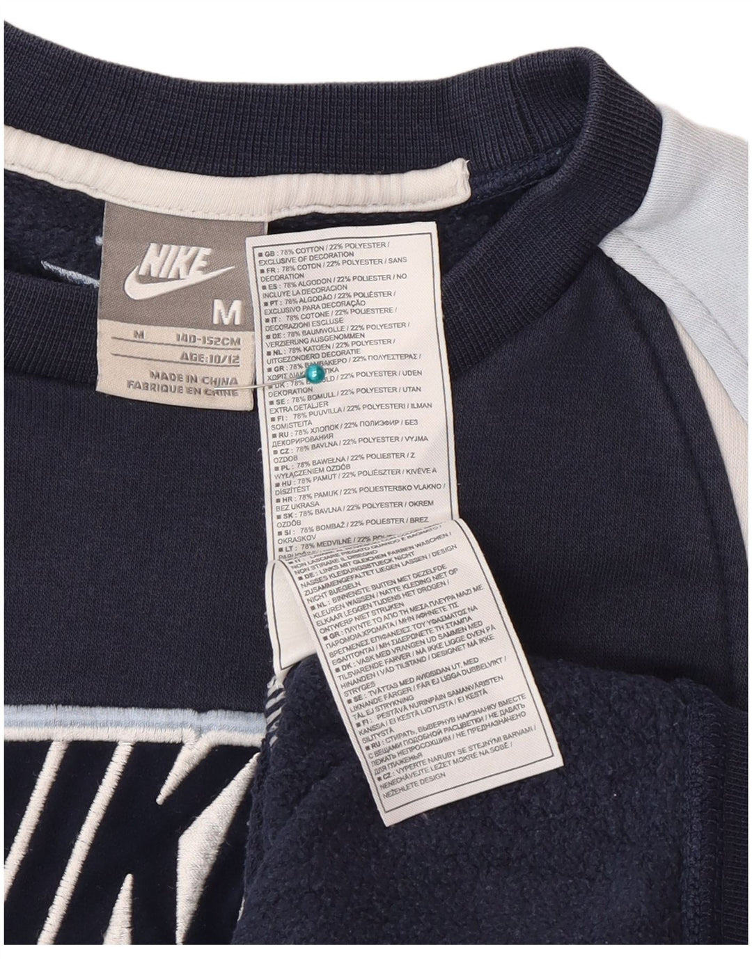 Pulover Nike pentru băieți 10-11 ani, mijlociu, bleumarin, color block