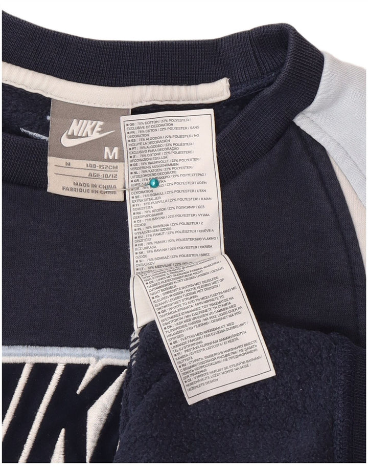 Pulover Nike pentru băieți 10-11 ani, mijlociu, bleumarin, color block