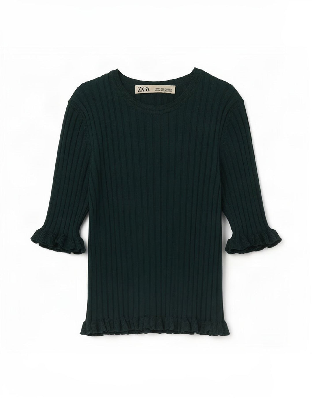 Bluză Crop Top Femei Zara UK 8 Small Green Viscose